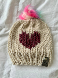 Valentine’s Heart Hat Toddler Size (Whipped Cream)