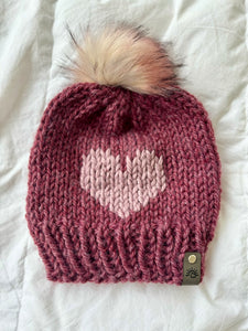 Valentine’s Heart Hat (Dark Cherry)