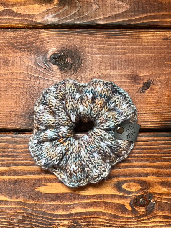 Knit Scrunchie (Hannah with White Hearts)