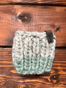 Scrappy Coffee Cozy (Eucalyptus Green and Salt and Pepper)