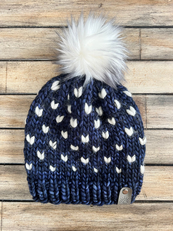 Heart Spring Beanie (Paris Night and Salt and Pepper)