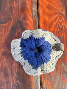 Knit Scrunchie (Cobalt Blue and Jog Gray)