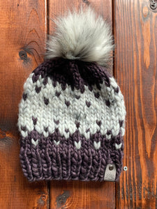 Winterfell 2.0 Beanie (Pearl Ten and Salt and Pepper)